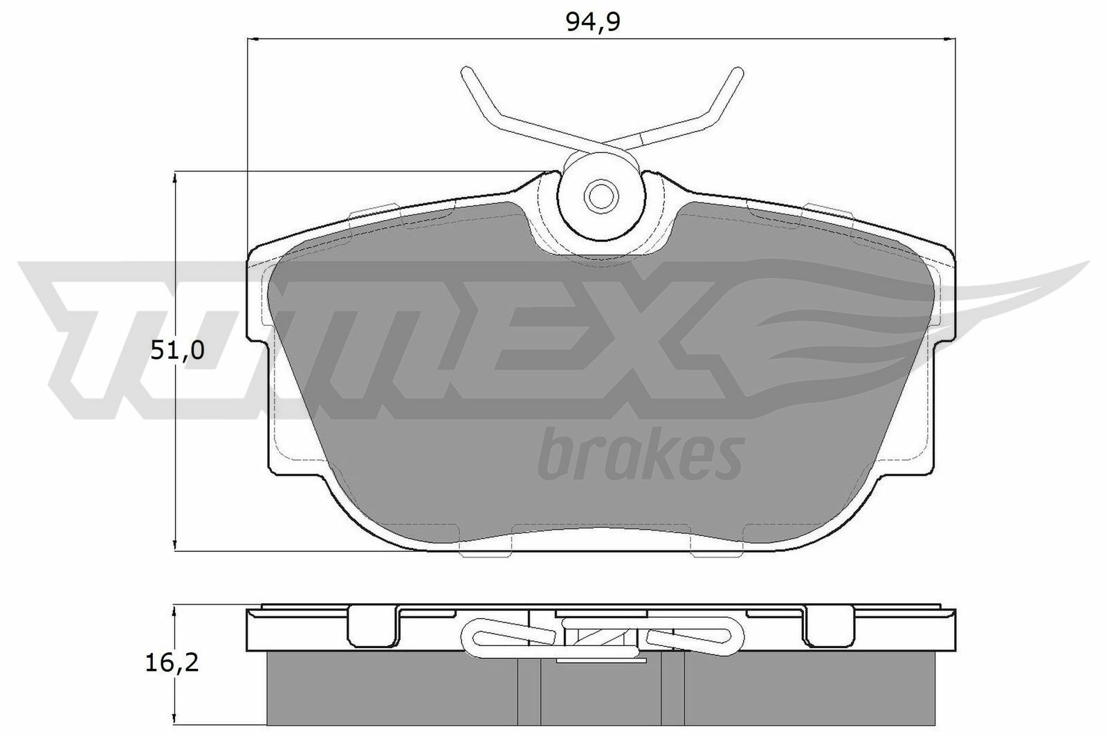 Sada brzdových destiček, kotoučová brzda TOMEX Brakes